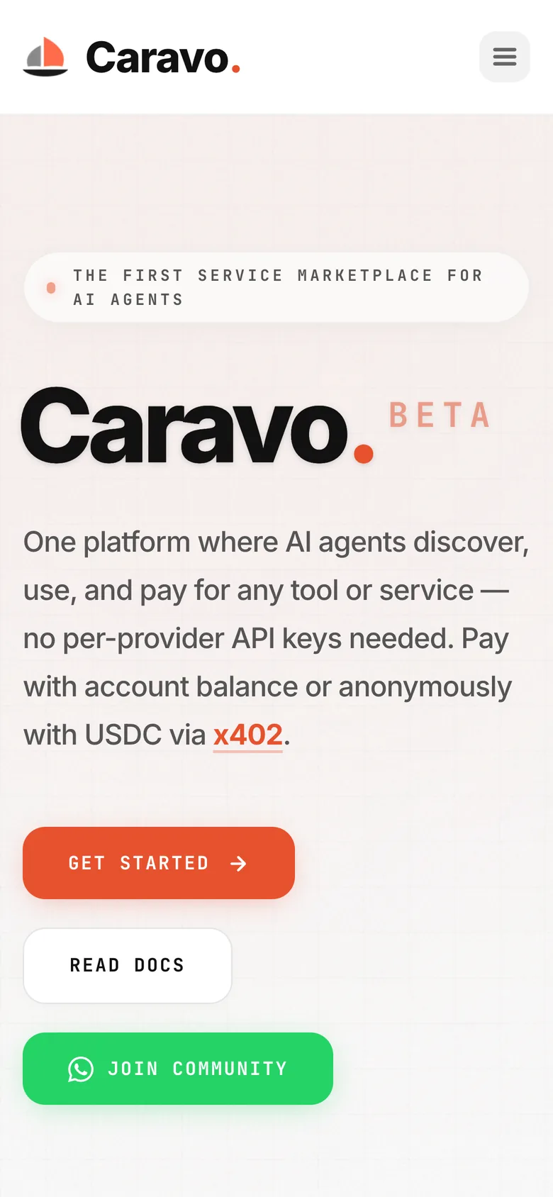 Caravo on a phone
